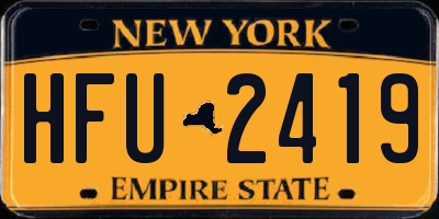NY license plate HFU2419