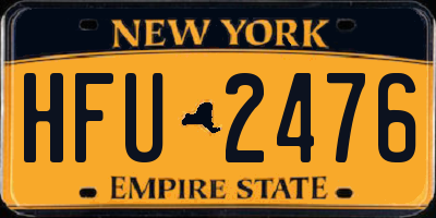 NY license plate HFU2476