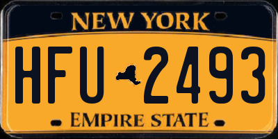 NY license plate HFU2493