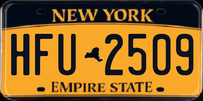 NY license plate HFU2509
