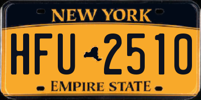 NY license plate HFU2510