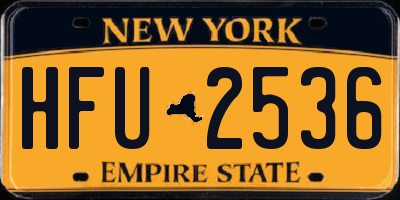 NY license plate HFU2536