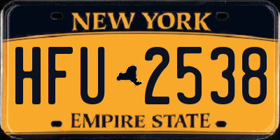 NY license plate HFU2538
