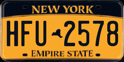 NY license plate HFU2578