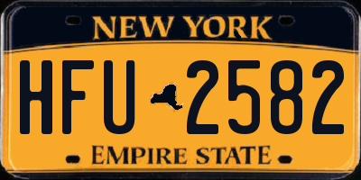 NY license plate HFU2582