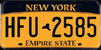 NY license plate HFU2585