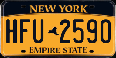 NY license plate HFU2590