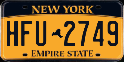 NY license plate HFU2749