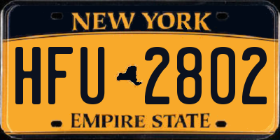 NY license plate HFU2802
