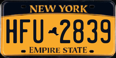 NY license plate HFU2839