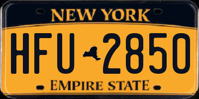 NY license plate HFU2850