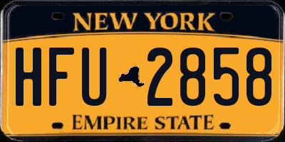 NY license plate HFU2858