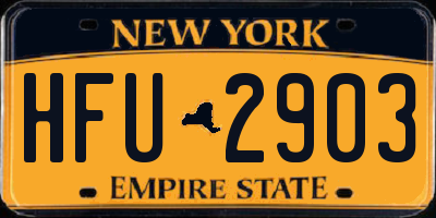 NY license plate HFU2903