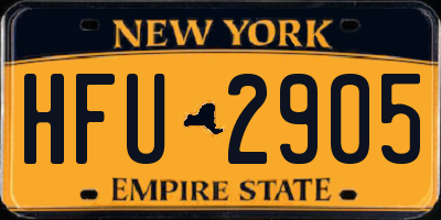 NY license plate HFU2905