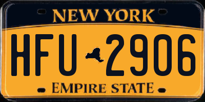 NY license plate HFU2906