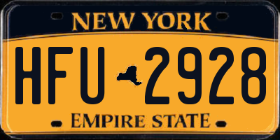 NY license plate HFU2928