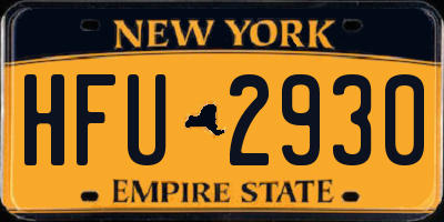NY license plate HFU2930