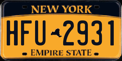 NY license plate HFU2931