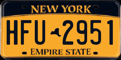 NY license plate HFU2951