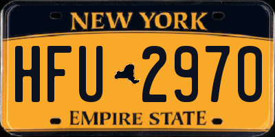 NY license plate HFU2970