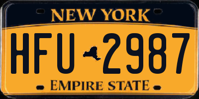 NY license plate HFU2987