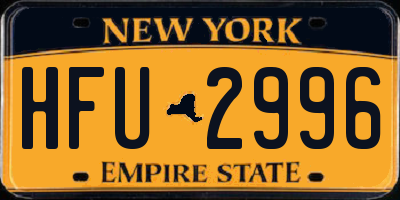 NY license plate HFU2996