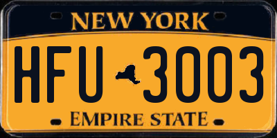 NY license plate HFU3003