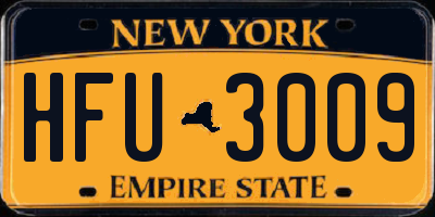 NY license plate HFU3009