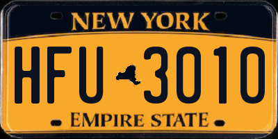 NY license plate HFU3010