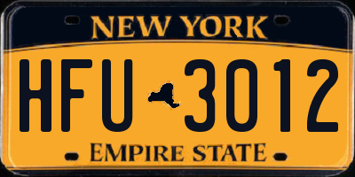 NY license plate HFU3012