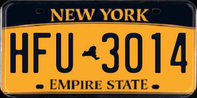 NY license plate HFU3014