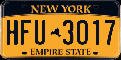 NY license plate HFU3017