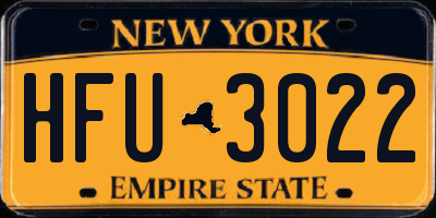 NY license plate HFU3022