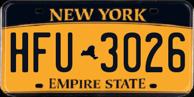 NY license plate HFU3026
