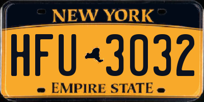 NY license plate HFU3032