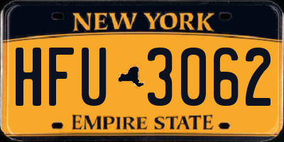 NY license plate HFU3062