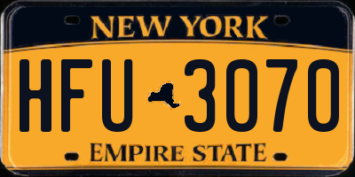 NY license plate HFU3070