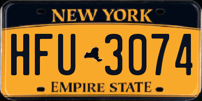 NY license plate HFU3074