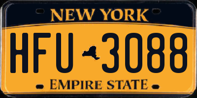 NY license plate HFU3088