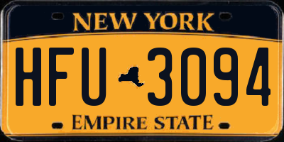 NY license plate HFU3094
