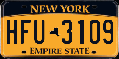 NY license plate HFU3109