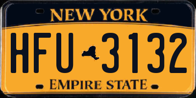 NY license plate HFU3132
