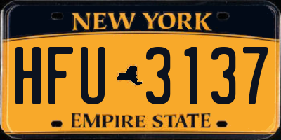 NY license plate HFU3137