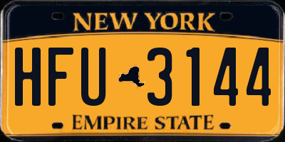 NY license plate HFU3144