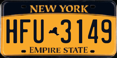 NY license plate HFU3149