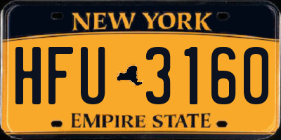NY license plate HFU3160