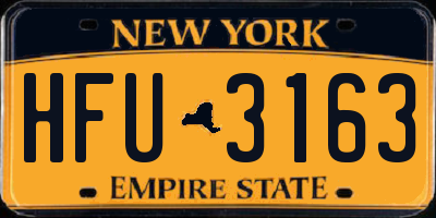 NY license plate HFU3163