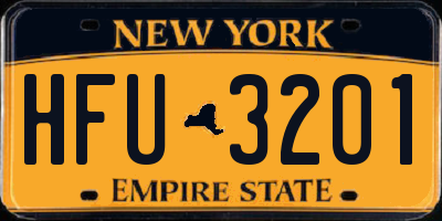 NY license plate HFU3201