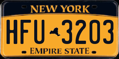 NY license plate HFU3203