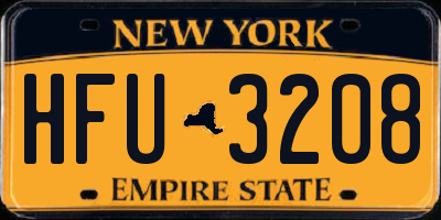NY license plate HFU3208